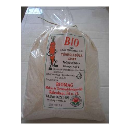 Tönkölybúzaliszt, teljes kiőrlésű, bio, Biomag Kft (1000g)