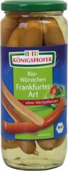 Frankfurti virsli üvegben, bio, Königshofer (580g) - 2023/07/31.