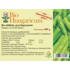 Zöldbab, vágott, fagyasztott, bio, BioHungaricum (400g) - 2023/09/09.