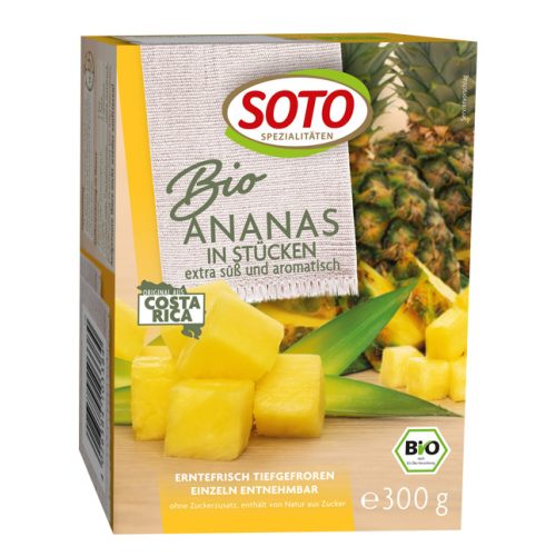 Ananász kockák fagyasztva, bio, Soto (300g) - 2025/01/31.