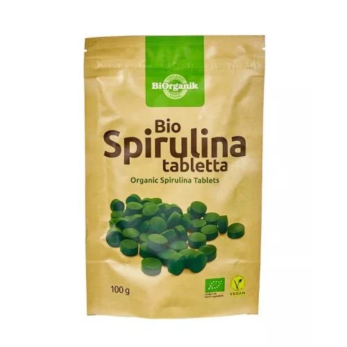 Spirulina alga tabletta, bio, Biorganik (100g)